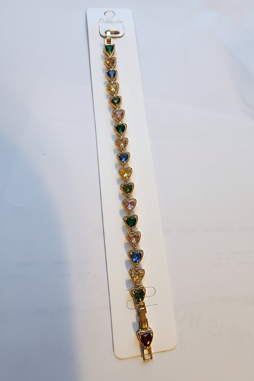 Rainbow Heart Bracelet